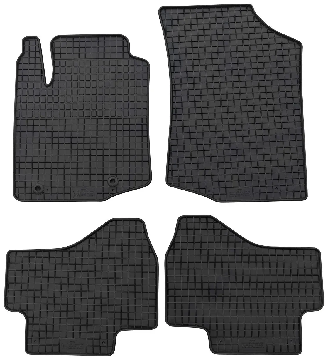 PETEX Fußmattensatz schwarz - vorbereitet für Befestigungssystem  TOYOTA 94610