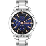 Steve Madden Herren Armband Uhr,Blau/Silber