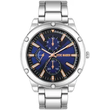 Steve Madden Herren Armband Uhr,Blau/Silber