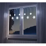 Spetebo Lichterkette Schneeflocken 135 cm - mit 10 Led in kalt weiß