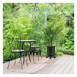 Relaxdays Pflanzenroller eckig 2er Set 28 x 28 cm schwarz