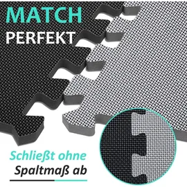 luxuskollektion Fitness Set 36 Matten Schwarz Grau