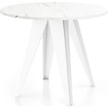 WFL GROUP Esstisch, Ecru, Holzwerkstoff, 6-Sitzer, Rund,Rund, 90x76x90 cm, Esszimmer, Tische, Esstische