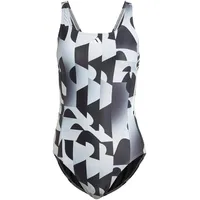 Adidas Women's 3-Stripes Graphic Swimsuit Badeanzug, Black, 34