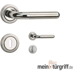 Hermat Club Drückergarnitur Rosettengarnitur L-Form Türgriff Edelstahl/Chrom BB,WC, Typ: BB- Buntbart