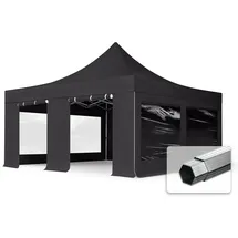TOOLPORT Faltpavillon 5 x 5 m inkl. 4 Seitenteile Schwarz
