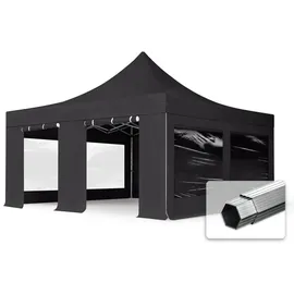 TOOLPORT Faltpavillon 5 x 5 m inkl. 4 Seitenteile Schwarz