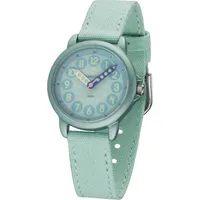 JACQUES FAREL ORGT 1113  - Analog Quarz Gehäusefarbe Mint Textilarmband Blau