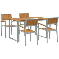 VidaXL Gartentisch 140 x 80 x 75 cm Grau/Braun