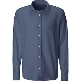 H.I.S. Langarmhemd H.I.S, Herren, Gr. S (37/38), N-Gr, blau (dunkelblau), Web, Obermaterial: 100% Baumwolle, unifarben, regular fit, Rundhals, Manschette, Hemden, mit Kentkragen, Oxford-Qualität aus reiner Baumwolle