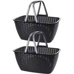 2x Einkaufskorb Tragetasche Korb 43x30x21,5cm Kunststoff 23L Tragegriffe Einkaufen