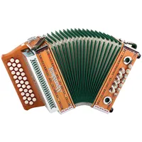 Alpenklang Steirische Harmonika "Mini" massiv aus Kirschholz (G-C-F Stimmung, 31 Knopftasten, 11 Helikon-Bässe, 3-reihig, inkl. Rucksack-Case)