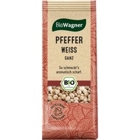 BioWagner - Bio Pfeffer weiß ganz | milde Schärfe für helle Saucen und Fleisch | naturbelassene Bio-Zutaten | recyclebare Verpackung | 50 g