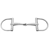 Herm Sprenger D-Ring Gebiss einfach gebrochen 16 mm 12,5 cm Silber/Weiß
