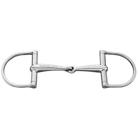 Herm Sprenger D-Ring Gebiss einfach gebrochen 16 mm 12,5 cm Silber/Weiß
