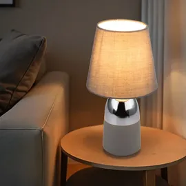 GLOBO Touch Tisch Leuchte FERNBEDIENUNG Textil Chrom Lampe DIMMBAR im Set inkl. RGB LED Leuchtmittel