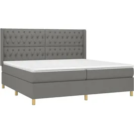 vidaXL Boxspringbett 200 x 200 cm Dunkelgrau