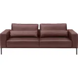 Musterring 2,5-Sitzer MUSTERRING "JustBPM100, 202 cm breit, aus hochwertigem Leder", rot, B:202cm H:88cm T:107cm, 100% Leder, Sofas, wahlweise mit Nierenkissen und mot. Sitzauszug, Metallfuß in schwarz