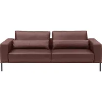 Musterring 2,5-Sitzer MUSTERRING "JustBPM100, 202 cm breit, aus hochwertigem Leder", rot, B:202cm H:88cm T:107cm, 100% Leder, Sofas, wahlweise mit Nierenkissen und mot. Sitzauszug, Metallfuß in schwarz