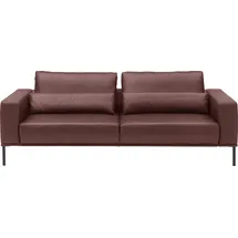 Musterring 2,5-Sitzer MUSTERRING "JustBPM100, 202 cm breit, aus hochwertigem Leder", rot, B:202cm H:88cm T:107cm, 100% Leder, Sofas, wahlweise mit Nierenkissen und mot. Sitzauszug, Metallfuß in schwarz