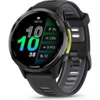 Garmin Forerunner 970 Schwarz/Carbongrau Titan DLC mit Silikon-Wechselarmband 22 mm Schwarz/Transparent Steinweiss
