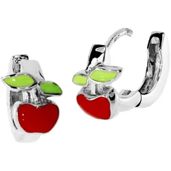 Paar Creolen OSTSEE-SCHMUCK "Ostsee-Schmuck Creole Apfel Creole Apfel", weiß, Ohrringe, Damen, 13 x 7mm, Silber 925 (Sterlingsilber)