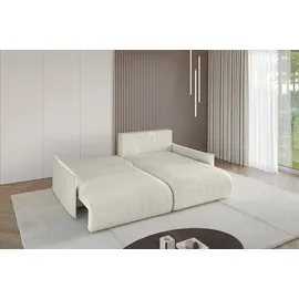 altdecor Ecksofa Cord 2-Sitzer Creme