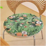 frstrery Rund Sitzkissen Stuhl Stuhlkissen 35 cm Sitzkissen Baumwoll-Leinen Sitzpolster Stuhlauflage für Outdoor Indoor Gartenstuhl Küche Esszimmerstuhl