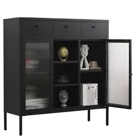 Coemo Highboard Paris 105 x 110 x 35 cm Schwarz