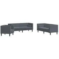 VidaXL Sofa Set Dunkelgrau Samt