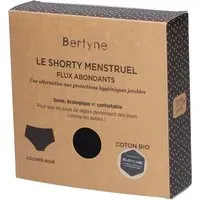 BERTYNE Le Shorty Menstruel - Coton bio Flux abondant Taille XXL Noir Culotte Menstruelle 1 pc(s)