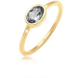 Elli Ring 925 Sterling Silber Oval, Verlobungsring in Gold | Gr.: 52