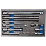 CCLIFE 9tlg Steckschlüssel Kipp Verlängerung 1/4 3/8 1/2 Zoll Ratsche Knarre Kippverlängerung Satz mit Rändelung