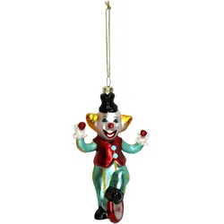 Christbaumschmuck 14,6cm Glas Zirkusclown Figur Handbemalt Weihnachtsbaum Anhänger Weihnachten Weihnachtsbaumschmuck Zirkus Clown Bunt