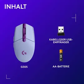 Logitech G305 Lightspeed Wireless Gaming Maus flieder