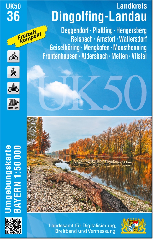 Uk50 Umgebungskarte 1:50000 Bayern Topographische Karte Freizeitkarte Wanderkarte / Uk50-36 Landkreis Dingolfing-Landau  Karte (im Sinne von Landkarte