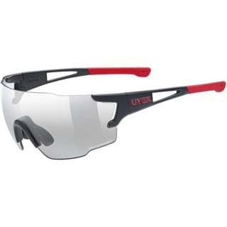 uvex sportstyle 804 V - Sportbrille für Damen und Herren - selbsttönend - beschlagfrei - black matt red/smoke - one size