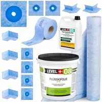 LEVEL PLUS Dichtset für Duschabdichtung Bad Dichtband Flüssigfolie 25 kg