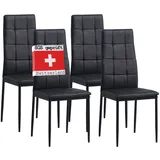 Albatros Esszimmerstuhl Rimini Kunstleder schwarz 4er Set