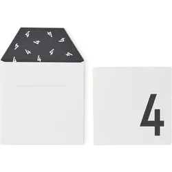 Design Letters Geburtstagskarte für Kinder 4 Jahre weiß