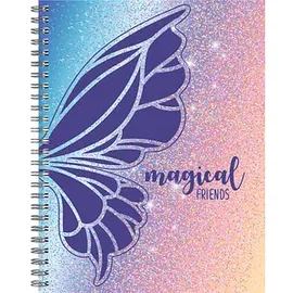 Brunnen Freundebuch Magic Butterfly ca. DIN A5 liniert, lila/roa Hardcover 80 Seiten, 1 St.