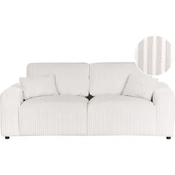 SANDORA Cord Cremeweiß 3-Sitzer