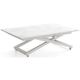 WFL GROUP Axen Weiß Marmor 120-160 x 80 x 38-75 cm
