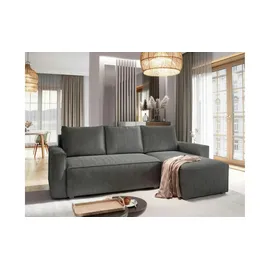 masseno Ecksofa mit Schlaffunktion L-Form, Sofa mit Bettkasten, Wohnzimmersofa, Couch, Soffa, Bettsofa, Couchgarnitur- grau ¦ Maße (cm): B: 230 H: 85