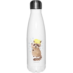 Mr. & Mrs. Panda Thermoflasche Waschbär – Weiß – Geschenk, Fröhlich, Seifenblasen, Tiere, lustige Sp weiß