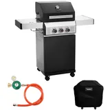 TAINO Black 2+1 Gasgrill mit Gasdruckminderer und Abdeckhaube