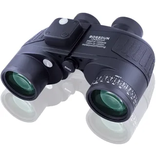 BOSSDUN 10x50 Marine Fernglas,Fernglas mit Nachtsicht Entfernungsmesser und Kompass, für Wassersport-Enthusiasten und Hobbysegler, inklusive Bereitschaftstasche, Staubschutzkappen und Trageriemen