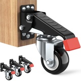 SPACEKEEPER Werkbank Caster Kit 300KG mit multi-mounting Optionen, Möbelrollen Schwerlastrollen Transportrollen für Werkbänke, Maschinen und Tische, 4 Stück