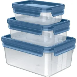 Emsa Frischhaltedose Clip & Close Eco blau 0,55 l, 1 l, 2,2 l, 3-teiliges Set