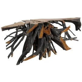 MASSIVMOEBEL24.DE Konsolentisch Teak Wurzel verzweigt 250x50x80 Natur